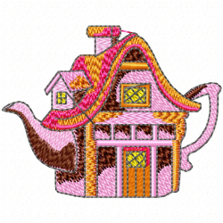 Teapots Embroidery Design 1